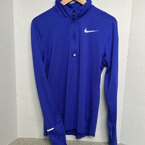 Nike Running Dri Fit Men’s Quarter Zip Pull Over Blue Sz Small EUC